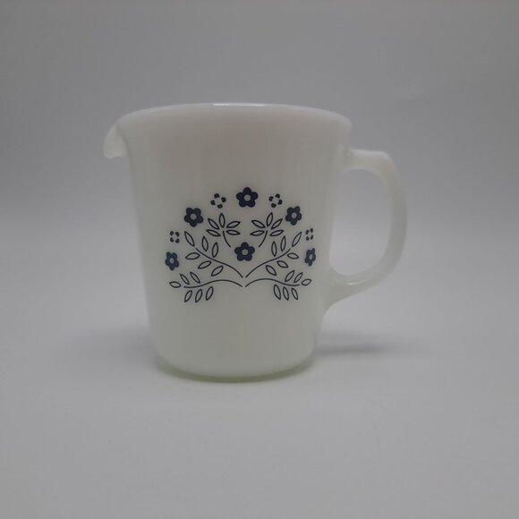 Pyrex Corning Ware Summer Expressions Blue Flower Creamer Vintage - Picture 1 of 10